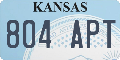 KS license plate 804APT
