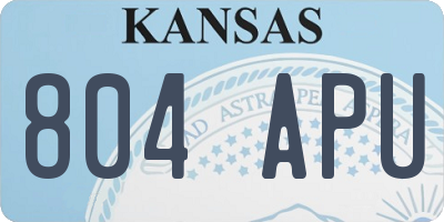 KS license plate 804APU