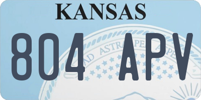 KS license plate 804APV