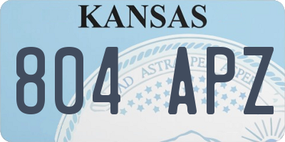 KS license plate 804APZ
