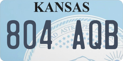 KS license plate 804AQB