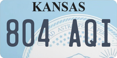KS license plate 804AQI