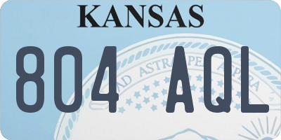 KS license plate 804AQL