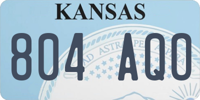 KS license plate 804AQO