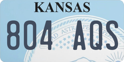 KS license plate 804AQS