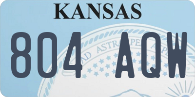 KS license plate 804AQW