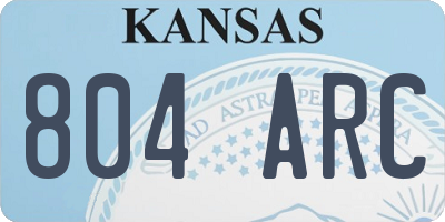 KS license plate 804ARC