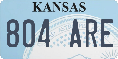 KS license plate 804ARE