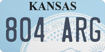 KS license plate 804ARG