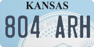 KS license plate 804ARH