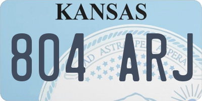 KS license plate 804ARJ