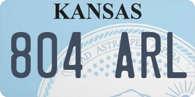 KS license plate 804ARL