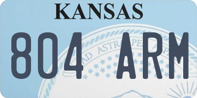 KS license plate 804ARM