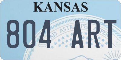 KS license plate 804ART