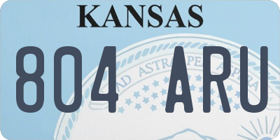 KS license plate 804ARU