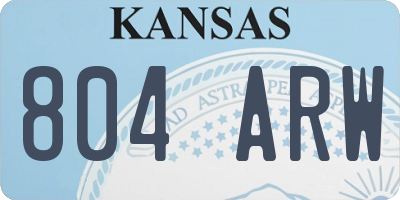 KS license plate 804ARW