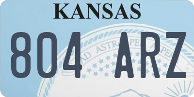 KS license plate 804ARZ
