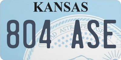 KS license plate 804ASE