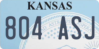 KS license plate 804ASJ