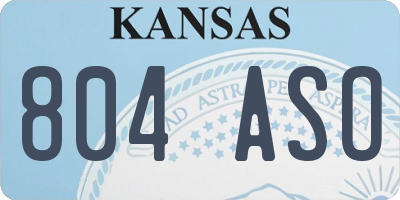 KS license plate 804ASO