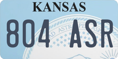 KS license plate 804ASR