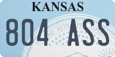 KS license plate 804ASS