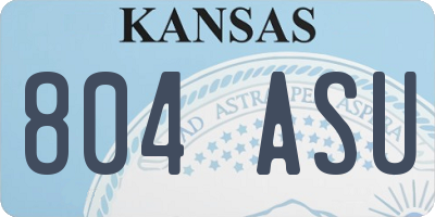KS license plate 804ASU