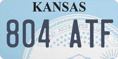 KS license plate 804ATF