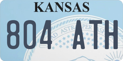 KS license plate 804ATH
