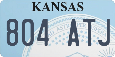 KS license plate 804ATJ