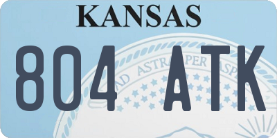KS license plate 804ATK