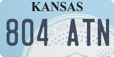 KS license plate 804ATN