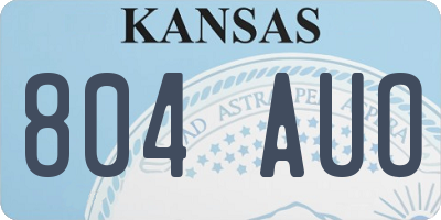 KS license plate 804AUO