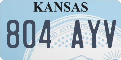 KS license plate 804AYV