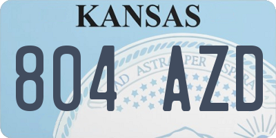 KS license plate 804AZD