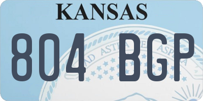 KS license plate 804BGP
