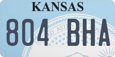 KS license plate 804BHA