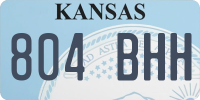 KS license plate 804BHH
