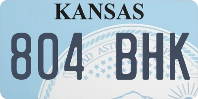 KS license plate 804BHK