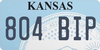KS license plate 804BIP