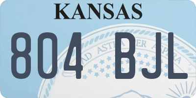 KS license plate 804BJL