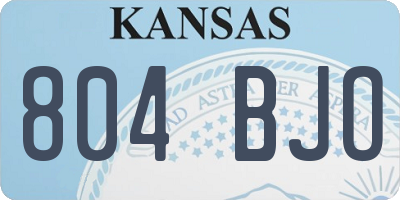 KS license plate 804BJO