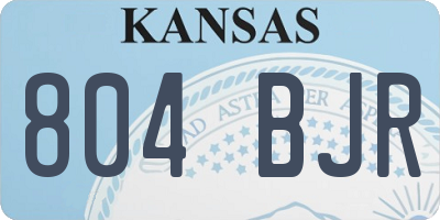 KS license plate 804BJR