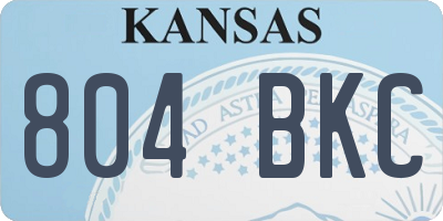 KS license plate 804BKC