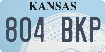 KS license plate 804BKP