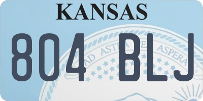 KS license plate 804BLJ