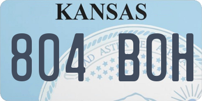 KS license plate 804BOH