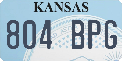 KS license plate 804BPG