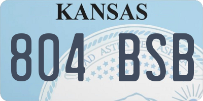 KS license plate 804BSB