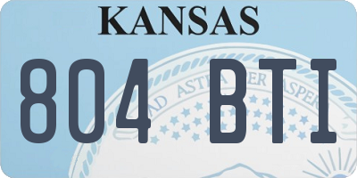 KS license plate 804BTI